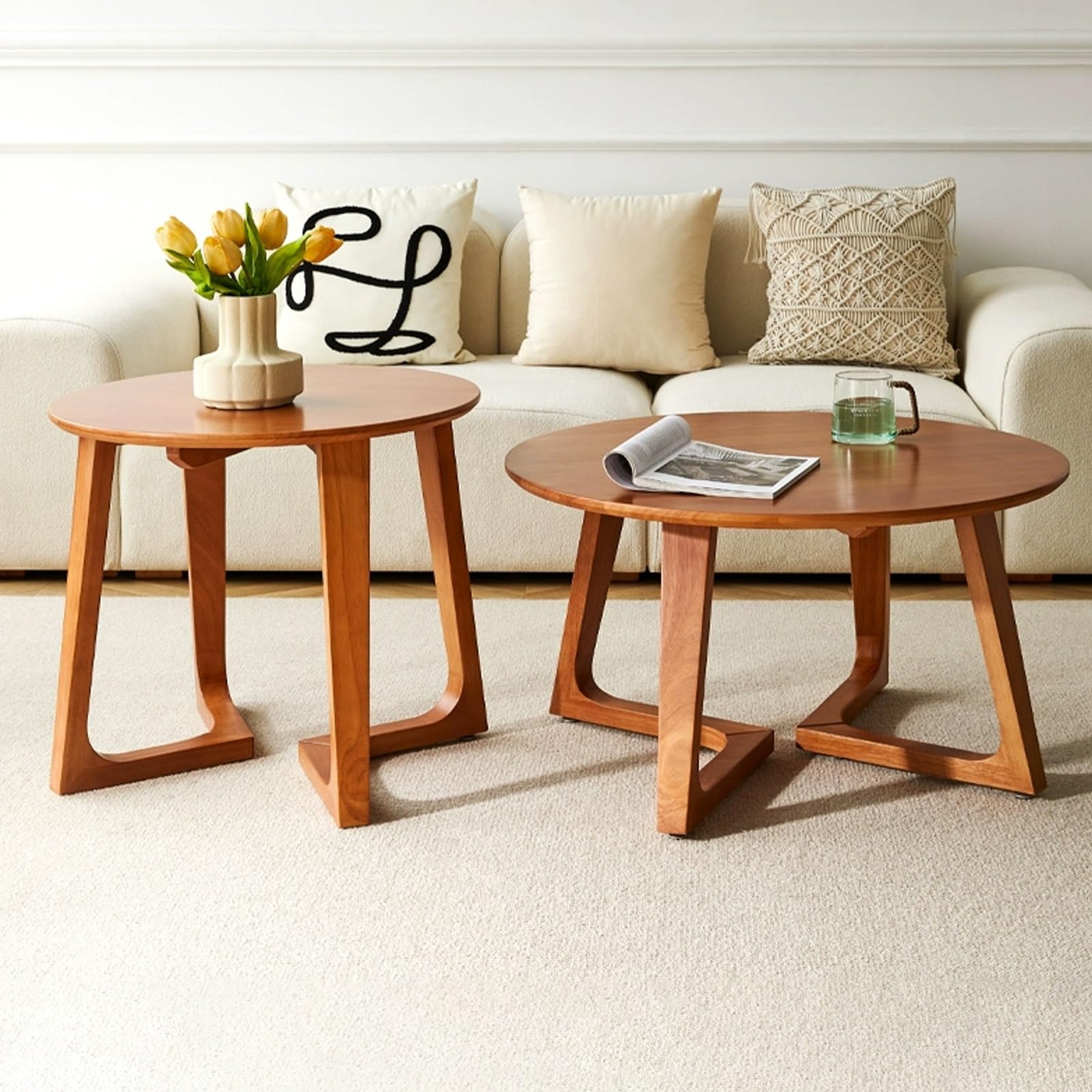 Amazon.co.jp: 丸型ローテーブル, サイドテーブル, リビング